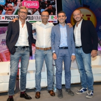 Foto Nicoloro G.   08/09/2018   Ravenna    Festa Nazionale de l' Unita'. nella foto da sinistra i sindaci Andrea Gnassi, Matteo Ricci, Federico Pizzarotti e Enrico Ioculano.