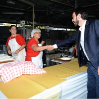 Foto Nicoloro G. 30/08/2018 Ravenna Continua la Festa Nazionale de l' Unita'. nella foto il segretario nazionale PD Maurizio Martina come e' consuetudine visita gli stand della Festa e saluta i volontari.