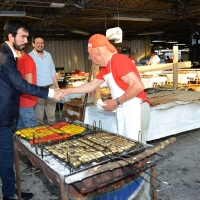 Foto Nicoloro G. 30/08/2018 Ravenna Continua la Festa Nazionale de l' Unita'. nella foto il segretario nazionale PD Maurizio Martina come e' consuetudine visita gli stand della Festa e saluta i volontari.