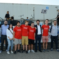 Foto Nicoloro G. 30/08/2018 Ravenna Continua la Festa Nazionale de l\' Unita\'. nella foto Maurizio Martina in posa con un gruppo di volontari.
