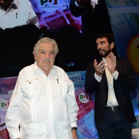Foto Nicoloro G. 30/08/2018 Ravenna Continua la Festa Nazionale de l\' Unita\'. nella foto l\' ex presidente dell\' Uruguay Pepe Mujica e il segretario PD Maurizio Martina.