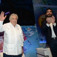 Foto Nicoloro G. 30/08/2018 Ravenna Continua la Festa Nazionale de l\' Unita\'. nella foto l\' ex presidente dell\' Uruguay Pepe Mujica e il segretario PD Maurizio Martina.