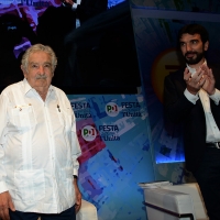 Foto Nicoloro G. 30/08/2018 Ravenna Continua la Festa Nazionale de l\' Unita\'. nella foto l\' ex presidente dell\' Uruguay Pepe Mujica e il segretario PD Maurizio Martina.