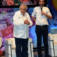 Foto Nicoloro G. 30/08/2018 Ravenna Continua la Festa Nazionale de l' Unita'. nella foto l' ex presidente dell' Uruguay Pepe Mujica e il segretario PD Maurizio Martina.