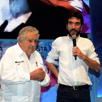 Foto Nicoloro G. 30/08/2018 Ravenna Continua la Festa Nazionale de l' Unita'. nella foto l' ex presidente dell' Uruguay Pepe Mujica e il segretario PD Maurizio Martina.