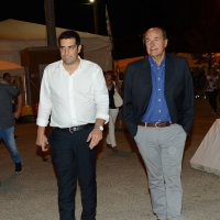 Foto Nicoloro G. 02/09/2016 Ravenna Festa dell' Unita'. nella foto l' onorevole Pierluigi Bersani, a destra, con il nuovo sindaco di Ravenna Michele De Pascale.