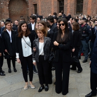 Foto Nicoloro G. 05/04/2016 Milano Si sono svolti nella Basilica di Sant\' Ambrogio i funerali del campione di calcio Cesare Maldini. nella foto al centro la moglie Marisa.
