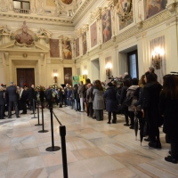 Foto Nicoloro G. 11/11/2016 Milano Nella sala Alessi di palazzo Marino si e' svolto in forma laica il funerale dell' oncologo Umberto Veronesi. nella foto fino all' ultimo code di cittadini desiderosi di portare l' ultimo saluto all' illustre oncologo scomparso.