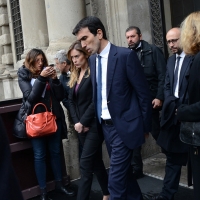 Foto Nicoloro G. 11/11/2016 Milano Nella sala Alessi di palazzo Marino si e' svolto in forma laica il funerale dell' oncologo Umberto Veronesi. nella foto i due ministri presenti Maria Elena Boschi e Maurizio Martina.