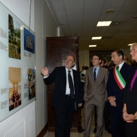 Foto Nicoloro G. 18/09/2016 Milano Inaugurazione della Giornata europea della Cultura Ebraica alla presenza del ministro della Difesa. nella foto l' assessore Filippo Del Corno, il sindaco Giuseppe Sala e il ministro Roberta Pinotti durante la visita alla mostra fotografica.