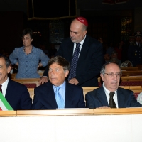 Foto Nicoloro G. 18/09/2016 Milano Inaugurazione della Giornata europea della Cultura Ebraica alla presenza del ministro della Difesa. nella foto da sinistra Giuseppe Sala, Milo Hasbani, Gabriele Besso e Nunzia Di Segni.