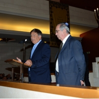 Foto Nicoloro G. 18/09/2016 Milano Inaugurazione della Giornata europea della Cultura Ebraica alla presenza del ministro della Difesa. nella foto da sinistra i presidenti della Comunita\' Ebraica di Milano Milo Hasbani e Gabriele Besso.