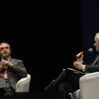Foto Nicoloro G.20/05/2017 Ravenna Nell\' ambito della manifestazione itinerante \' Il Bello dell\' Italia \', organizzata dal Corriere della Sera, tappa a Ravenna con una serie di eventi tra i quali un\' intervista pubblica al maestro Riccardo Muti da parte del direttore del Corriere della Sera. nella foto un momento dell\' intervista del direttore del Corriere della Sera Luciano Fontana al maestro Riccardo Muti.