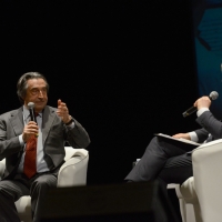 Foto Nicoloro G.20/05/2017 Ravenna Nell\' ambito della manifestazione itinerante \' Il Bello dell\' Italia \', organizzata dal Corriere della Sera, tappa a Ravenna con una serie di eventi tra i quali un\' intervista pubblica al maestro Riccardo Muti da parte del direttore del Corriere della Sera. nella foto un momento dell\' intervista del direttore del Corriere della Sera Luciano Fontana al maestro Riccardo Muti.
