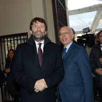 Foto Nicoloro G. 13/12/2017 Ferrara Inaugurazione della prima parte del Meis, il Museo Nazionale dell' Ebraismo Italiano e della Shoah, con la mostra “ Ebrei, una storia italiana: i primi mille anni ”. nella foto il ministro Dario Franceschini con il presidente del MEIS Dario Disegni.