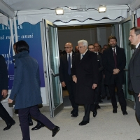 Foto Nicoloro G. 13/12/2017 Ferrara Inaugurazione della prima parte del Meis, il Museo Nazionale dell' Ebraismo Italiano e della Shoah, con la mostra “ Ebrei, una storia italiana: i primi mille anni ”. nella foto il Capo dello Stato Sergio Mattarella.