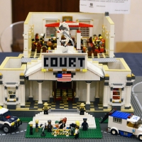 Foto Nicoloro G. 16/11/2018 Ravenna Inaugurato il \' Ravenna Brick Festival \', mostra di collezioni ed opere originali realizzate con i mattoncini LEGO. Nella citta\' famosa per i suoi mosaici si e\' voluto accostare i moderni mattoncini della LEGO alle antiche tessere dei mosaici nel comune concetto di assemblaggio che le due creazioni utilizzano. L\' intera esposizione si articola in diversi temi come Star Wars, Pianeta Artico, Architetture, La storia di Batman. nella foto creazioni ispirate alla storia di Batman.