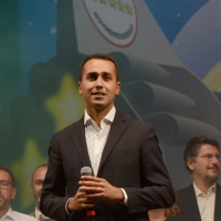Foto Nicoloro G. 22/09/2017 Rimini Seconda giornata della quarta edizione di \' Italia 5 Stelle \', manifestazione a carattere nazionale del Movimento. nella foto Luigi Di Maio subito dopo la sua proclamazione a vincitore della votazione on-line.
