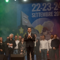 Foto Nicoloro G. 22/09/2017 Rimini Seconda giornata della quarta edizione di \' Italia 5 Stelle \', manifestazione a carattere nazionale del Movimento. nella foto Luigi Di Maio subito dopo la sua proclamazione a vincitore della votazione on-line.