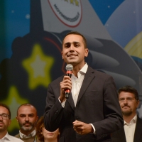 Foto Nicoloro G.   22/09/2017    Rimini    Seconda giornata della quarta edizione di ' Italia 5 Stelle ', manifestazione a carattere nazionale del Movimento. nella foto Luigi Di Maio subito dopo la sua proclamazione a vincitore della votazione on-line.