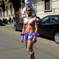 Foto Nicoloro G. 25/06/2016 Milano Manifestazione del Gay Pride con corteo e interventi dal palco. nella foto un partecipante al corteo.