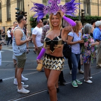 Foto Nicoloro G. 25/06/2016 Milano Manifestazione del Gay Pride con corteo e interventi dal palco. nella foto un partecipante al corteo.