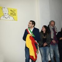 Foto Nicoloro G. 19/12/2018 Ravenna Nel municipio della \' citta\' del mosaico \' e\' stato inaugurato un mosaico dedicato a Giulio Regeni e realizzato dall\' Accademia delle Belle Arti. nella foto il sindaco Michele de Pascale ha inaugurato l\'opera.