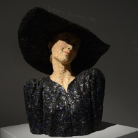 Foto Nicoloro G. 10/11/2017 Ravenna In corso al MAR ( Museo d' Arte di Ravenna ) la quinta edizione della Rassegna Biennale di Mosaico Contemporaneo dal titolo ' Montezuma, Fontana, Mirko. La scultura in mosaico dalle origini ad oggi '. nella foto una delle sculture in esposizione.