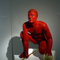 Foto Nicoloro G. 10/11/2017 Ravenna In corso al MAR ( Museo d' Arte di Ravenna ) la quinta edizione della Rassegna Biennale di Mosaico Contemporaneo dal titolo ' Montezuma, Fontana, Mirko. La scultura in mosaico dalle origini ad oggi '. nella foto una delle sculture in esposizione.