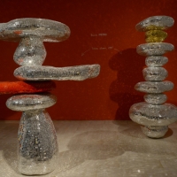 Foto Nicoloro G. 10/11/2017 Ravenna In corso al MAR ( Museo d' Arte di Ravenna ) la quinta edizione della Rassegna Biennale di Mosaico Contemporaneo dal titolo ' Montezuma, Fontana, Mirko. La scultura in mosaico dalle origini ad oggi '. nella foto alcune sculture in esposizione.