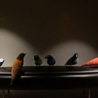 Foto Nicoloro G. 10/11/2017 Ravenna In corso al MAR ( Museo d' Arte di Ravenna ) la quinta edizione della Rassegna Biennale di Mosaico Contemporaneo dal titolo ' Montezuma, Fontana, Mirko. La scultura in mosaico dalle origini ad oggi '. nella foto alcune sculture in esposizione.
