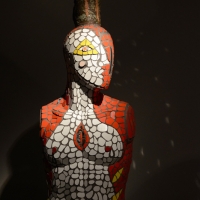 Foto Nicoloro G. 10/11/2017 Ravenna In corso al MAR ( Museo d\' Arte di Ravenna ) la quinta edizione della Rassegna Biennale di Mosaico Contemporaneo dal titolo \' Montezuma, Fontana, Mirko. La scultura in mosaico dalle origini ad oggi \'. nella foto una delle sculture in esposizione.