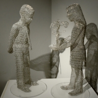 Foto Nicoloro G. 10/11/2017 Ravenna In corso al MAR ( Museo d\' Arte di Ravenna ) la quinta edizione della Rassegna Biennale di Mosaico Contemporaneo dal titolo \' Montezuma, Fontana, Mirko. La scultura in mosaico dalle origini ad oggi \'. nella foto una delle sculture in esposizione.
