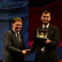 Foto Nicoloro G. 03/12/2017 Ravenna 46° edizione del ' Premio Guidarello ' per il Giornalismo d' Autore. nella foto lo storico Raffaele Liucci premiato per la sezioneCultura del Giornalismo Romagna.
