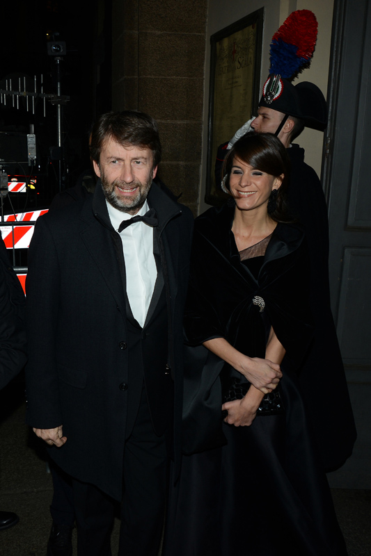 Foto Nicoloro G. 07/12/2017 Milano Tradizionale inaugurazione, nel giorno di Sant' Ambrogio, della stagione 2017/2018 del Teatro alla Scala. nella foto il ministro Dario Franceschini con la moglie Michela De Biase.