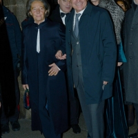 Foto Nicoloro G. 07/12/2017 Milano Tradizionale inaugurazione, nel giorno di Sant' Ambrogio, della stagione 2017/2018 del Teatro alla Scala. nella foto il presidente della Camera di Commercio Carlo Sangalli con moglie.