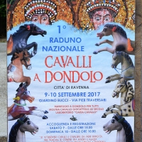 Foto Nicoloro G. 09/09/2017 Ravenna Primo raduno nazionale \' Cavalli a dondolo \'. Un\' iniziativa culturale e ludico-ricreativa nata per promuovere la cultura del gioco. nella foto il manifesto dell\' iniziativa.