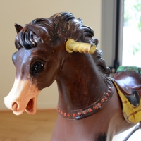 Foto Nicoloro G. 09/09/2017 Ravenna Primo raduno nazionale \' Cavalli a dondolo \'. Un\' iniziativa culturale e ludico-ricreativa nata per promuovere la cultura del gioco. nella foto uno dei cavalli a dondolo della raccolta storica esposti.