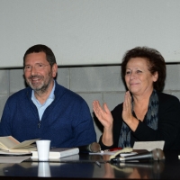 Foto Nicoloro G. 21/10/2016 Ravenna Nell\' ambito della campagna per il NO al referendum il comitato ravennate incontra l\' ex sindaco di Roma Ignazio Marino. nella foto l\' ex sindaco di Roma Ignazio Marino con Maria Paola Patuelli, coordinatrice comitati per il NO della provincia di Ravenna.