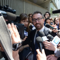 Foto Nicoloro G. 12/05/2018 Milano Riunione dei delegati negoziatori della Lega e del M5S per trovare una soluzione per il ' Contratto di Governo '. nella foto il senatore Alfonso Bonafede.