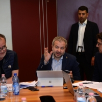 Foto Nicoloro G. 12/05/2018 Milano Riunione dei delegati negoziatori della Lega e del M5S per trovare una soluzione per il ' Contratto di Governo '. nella foto delegati al tavolo dei negoziati.