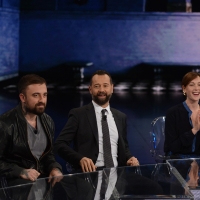 Foto Nicoloro G. 13/11/2016 Milano Trasmissione televisiva su Rai 3 ' Che tempo che fa '. nella foto da sinistra chef Rubio, Fabio Volo e Cristiana Capotondi.