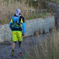 Foto Nicoloro G. 17/12/2017 Ravenna L' atleta senza una gamba Roberto Bruzzone tentera' un' impresa da guinness, denominata Forrest Gamb Endurance, percorrendo 100 chilometri in 24 ore. Parte dalla Darsena della citta' romagnola seguendo un itinerario prestabilito che lo riportera' a Ravenna. Se dovesse andare a buon fine quest' impresa si aggiungera' ad altre gia' compiute tra le quali spiccano l' ascesa del monte Aconcagua, la traversata del deserto della Namibia, la traversata dal Peru' alla Bolivia. nella foto Roberto Bruzzone lungo il percorso.