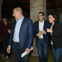 Foto Nicoloro G. 27/11/2018 Ravenna Il PD di Ravenna sceglie Nicola Zingaretti come candidato presidente alle primarie nazionali del PD. nella foto da sinistra il candidato alle primarie del PD Nicola Zingaretti, il sindaco di Ravenna Michele de Pascale e la vice presidente della regione Emilia-Romagna Elisabetta Gualmini
