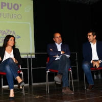 Foto Nicoloro G. 27/11/2018 Ravenna Il PD di Ravenna sceglie Nicola Zingaretti come candidato presidente alle primarie nazionali del PD. nella foto da sinistra la vice presidente della regione Emilia-Romagna Elisabetta Gualmini, il candidato alle primarie del PD Nicola Zingaretti e il sindaco di Ravenna Michele de Pascale.