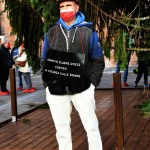 Foto Nicoloro G.   27/11/2021   Ravenna    Flash mob \' Uomini in scarpe rosse \'. Un corteo di uomini con scarpe rosse ha sfilato nel centro di Ravenna per dire No alla violenza sulle donne. nella foto un partecipante.