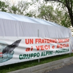Foto Nicoloro G.   10/05/2019   Milano   Adunata Nazionale degli Alpini per il 100° anniversario della costituzione del Corpo. nella foto uno striscione.