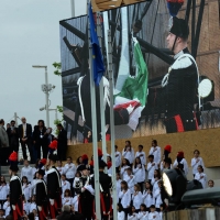 Foto Nicoloro G.   01/05/2015  Milano   Al via l' Expo Milano 2015, l' Esposizione Internazionale che l'Italia ospiterà dal primo Maggio al 31 Ottobre 2015. nella foto il momento dell' alza bandiera.