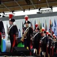 Foto Nicoloro G.   01/05/2015  Milano   Al via l' Expo Milano 2015, l' Esposizione Internazionale che l'Italia ospiterà dal primo Maggio al 31 Ottobre 2015. nella foto la banda musicale dell' Arma dei Carabinieri si schiera sul palco.