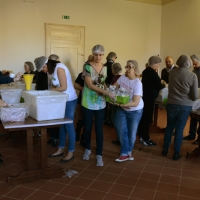 Foto Nicoloro G.   28/03/2015   Ravenna    Nell\' ambito delle iniziative per Expo 2015 il progetto \" ANCI per Expo 2015 \" fa tappa a Ravenna con un evento di solidarietà, \" Stop Hunger Now \", che realizza il confezionamento di 10.000 pasti liofilizzati destinati al Sud del Mondo. nella foto alcuni dei tanti volontari intenti al confezionamento dei pasti liofilizzati.